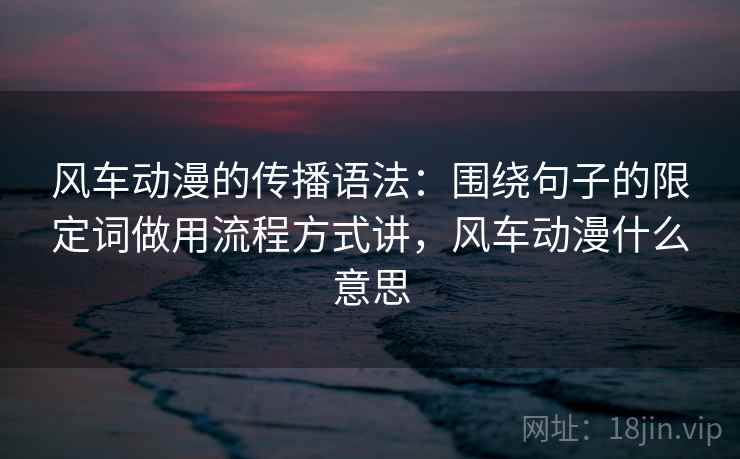 风车动漫的传播语法：围绕句子的限定词做用流程方式讲，风车动漫什么意思